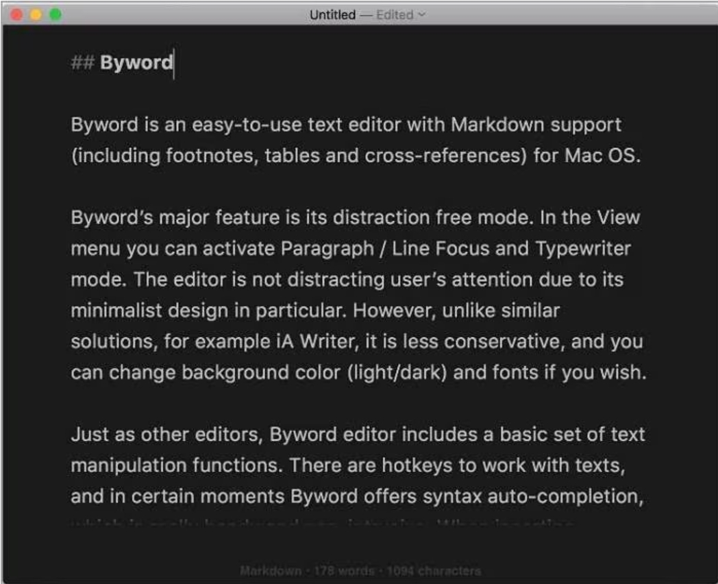 mac markdown editor Byword