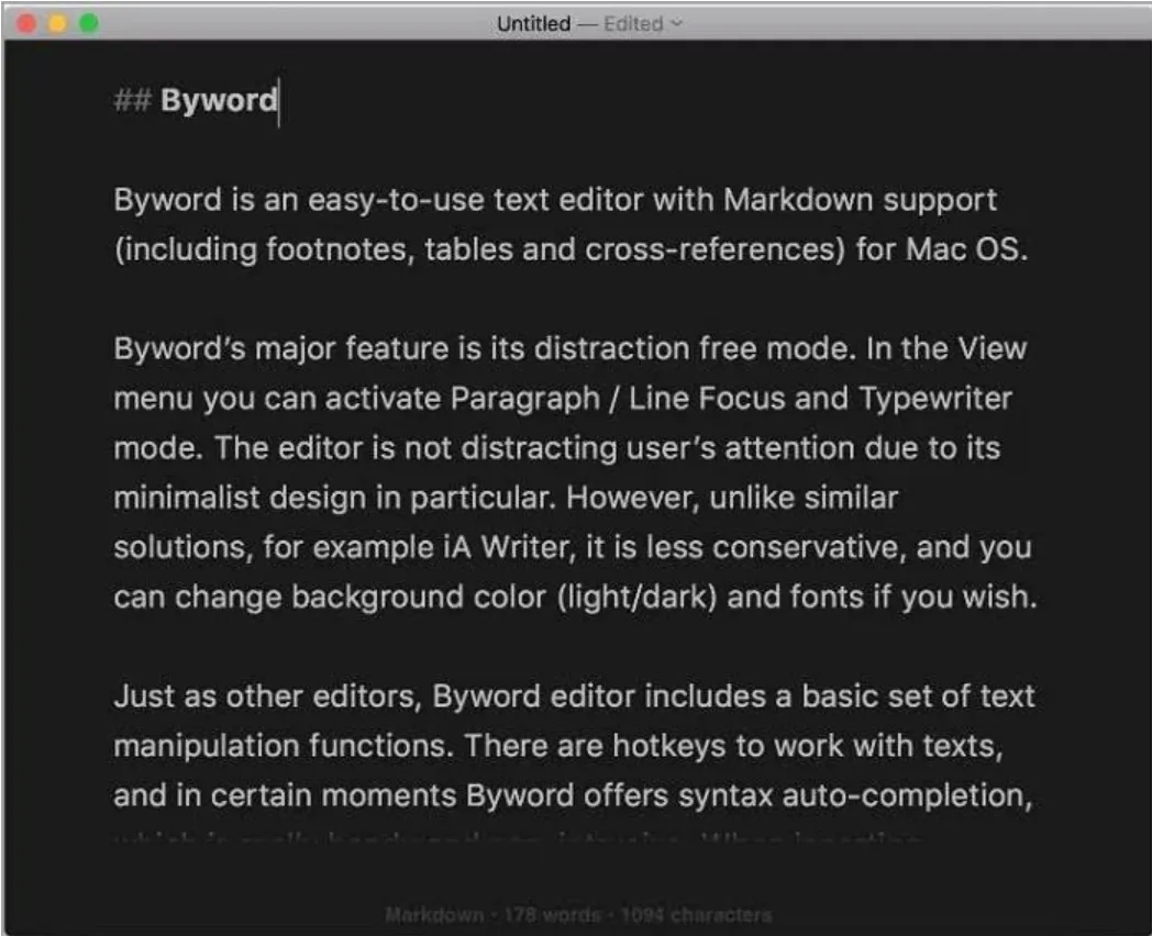 mac markdown editor Byword