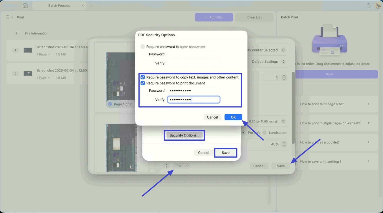 batch protect pdfs with password updf mac