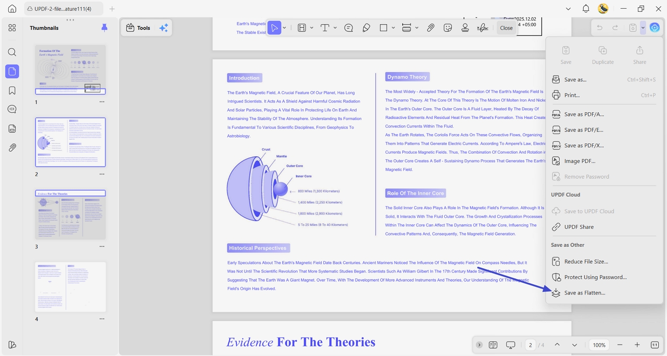 click Save as Flatten