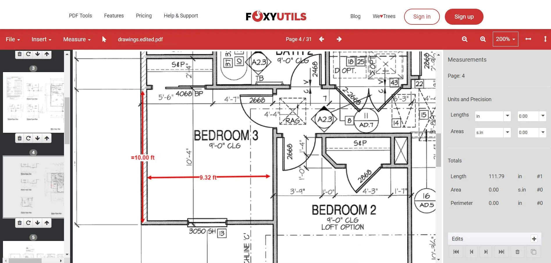 So messen Sie Distanzen in PDF Foxyutils zeichnen eine Linie