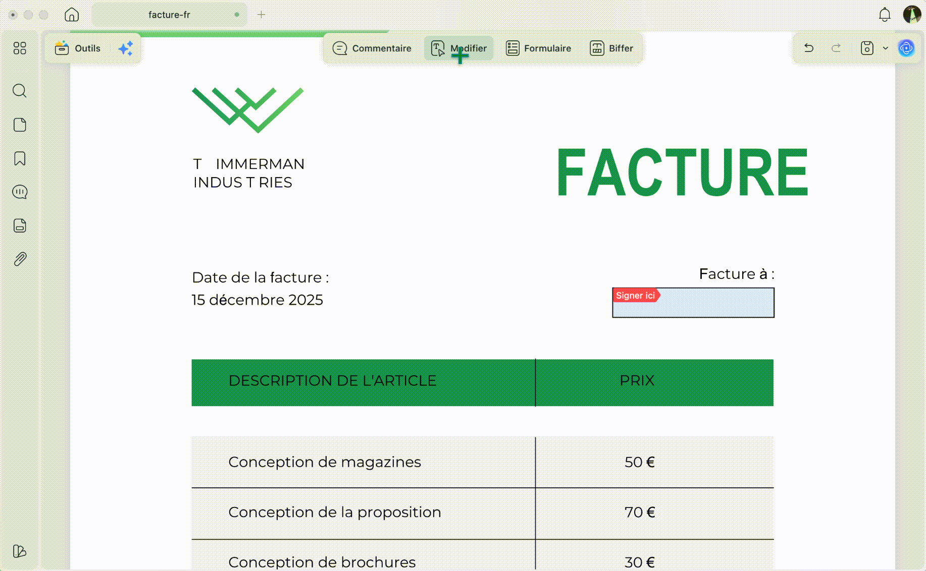 remplacer le logo d’une facture PDF avec UPDF