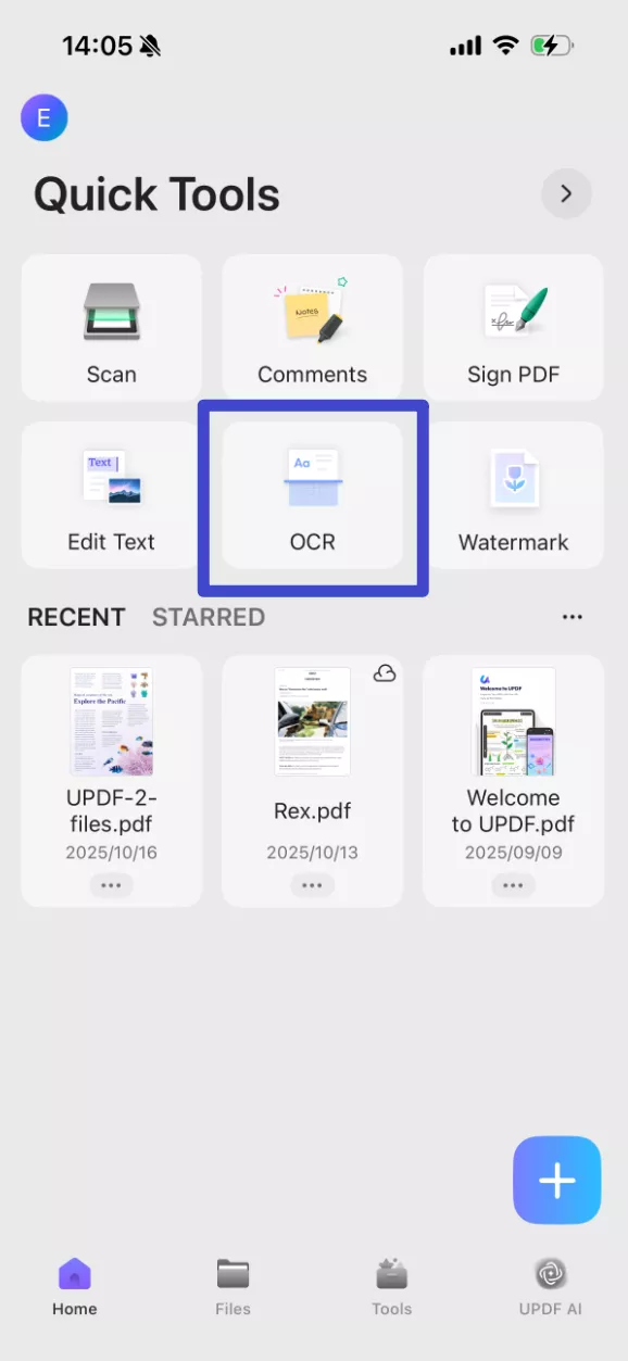 Click the " OCR" button.