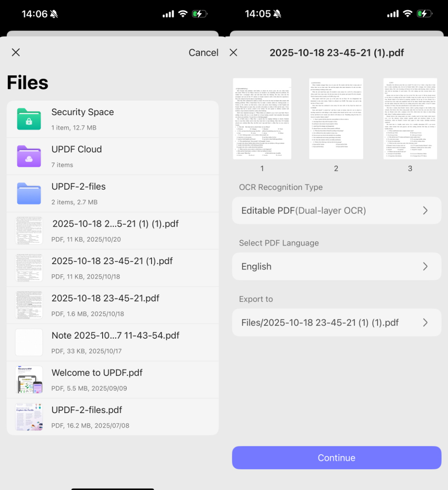 Find the image you just uploaded, adjust the settings as needed, then tap "Continue".
