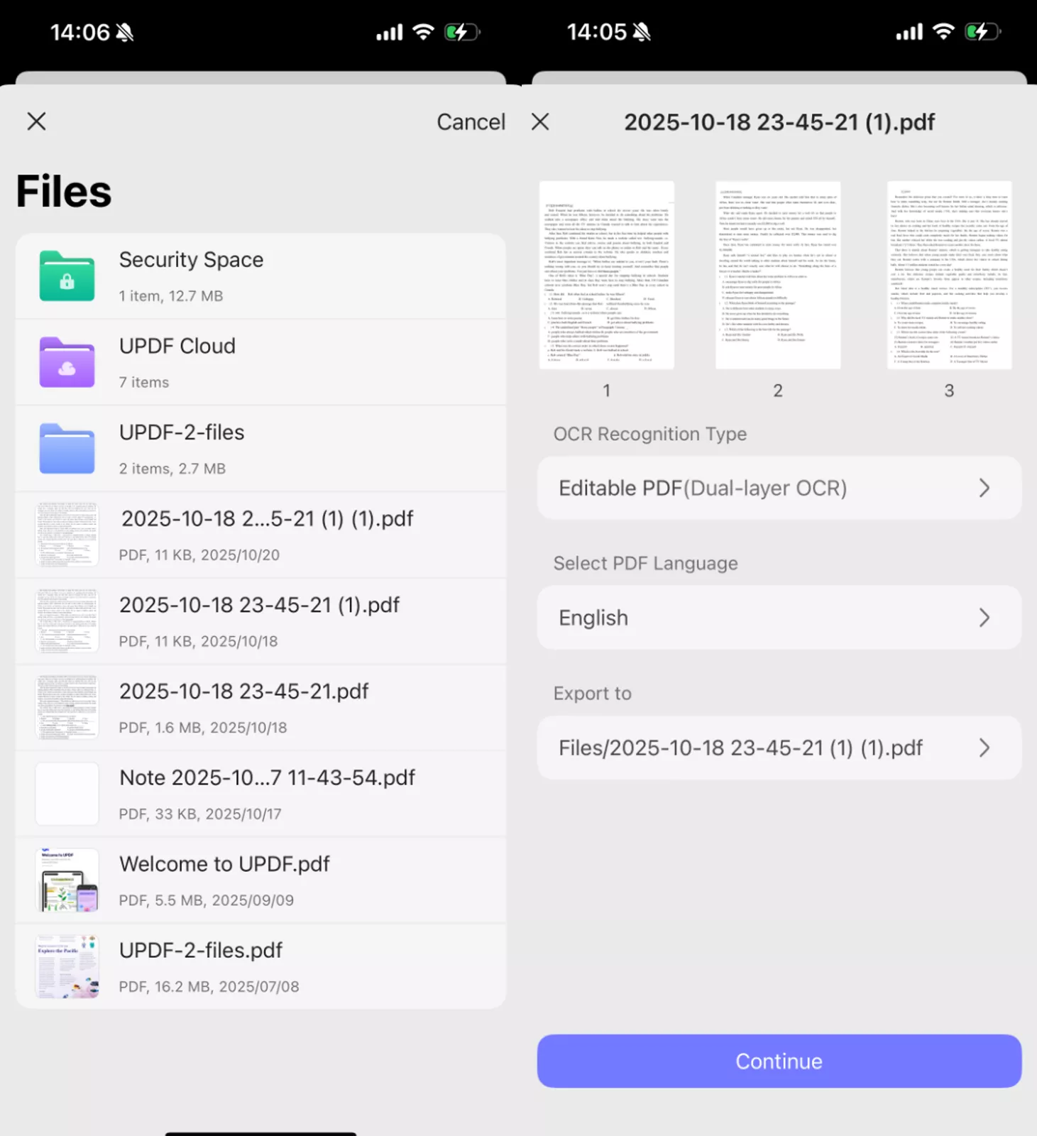 Find the image you just uploaded, adjust the settings as needed, then tap "Continue".