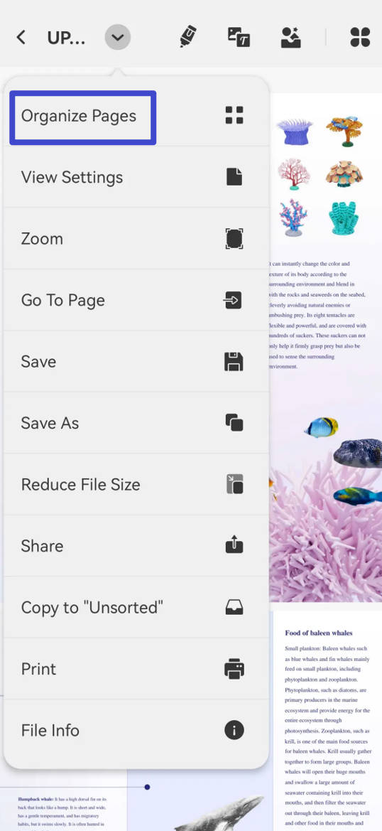 delete pages from pdf android updf