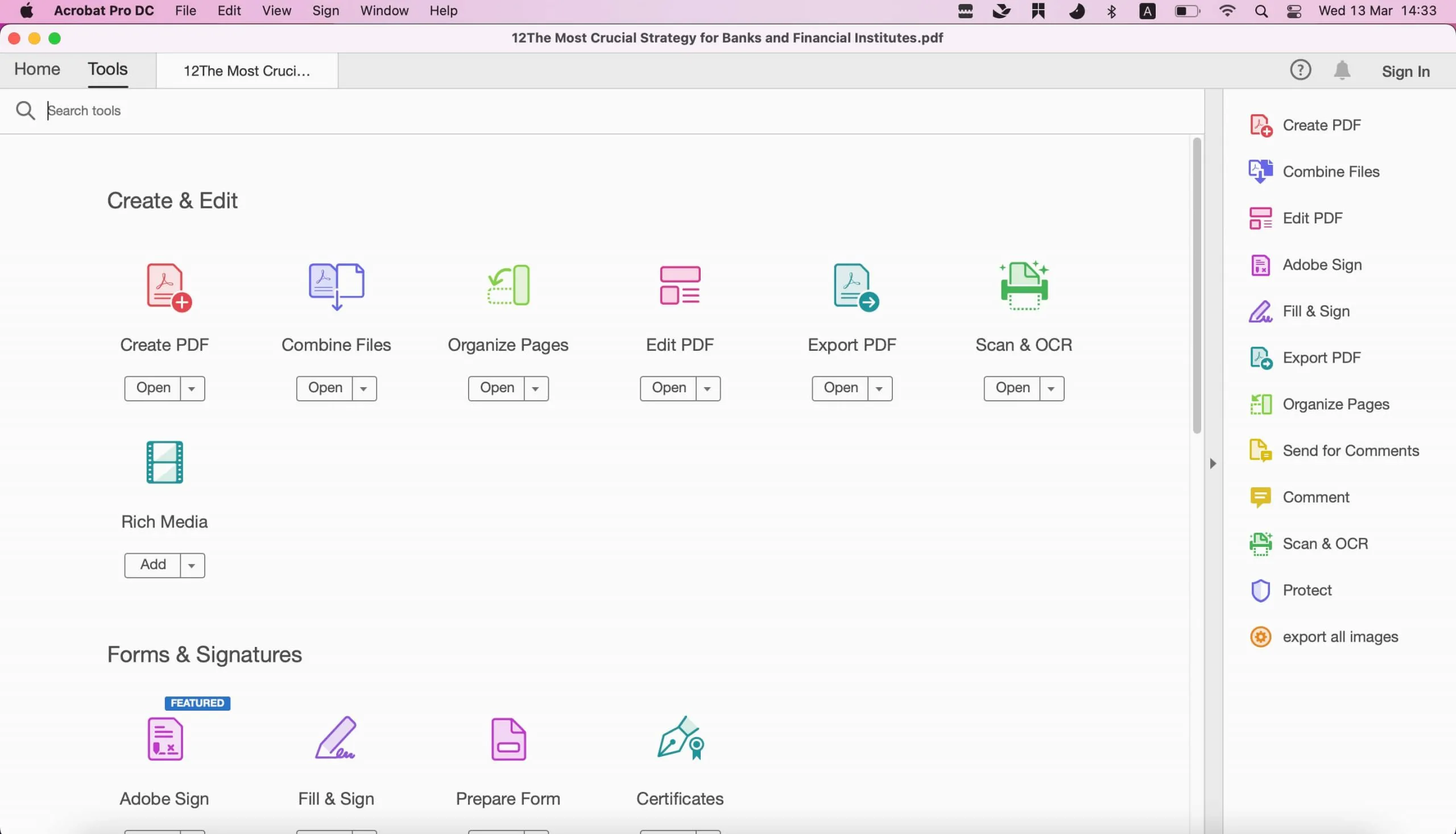 Organize PDF pages on Adobe Mac