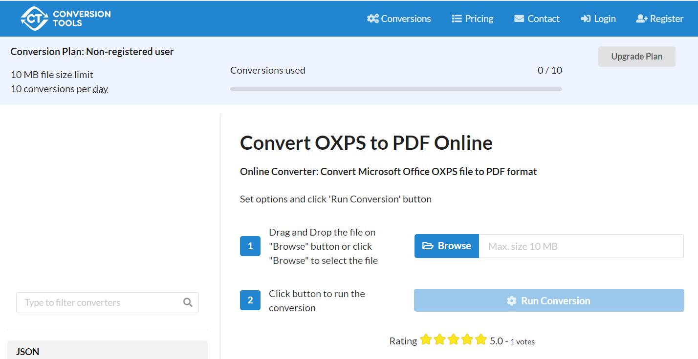 oxps to pdf conversiontool