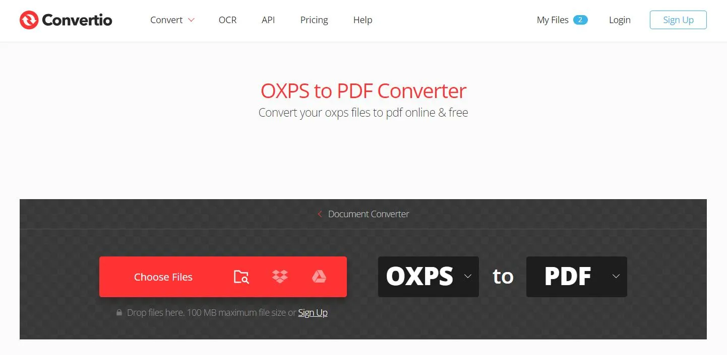 oxps to pdf convertio