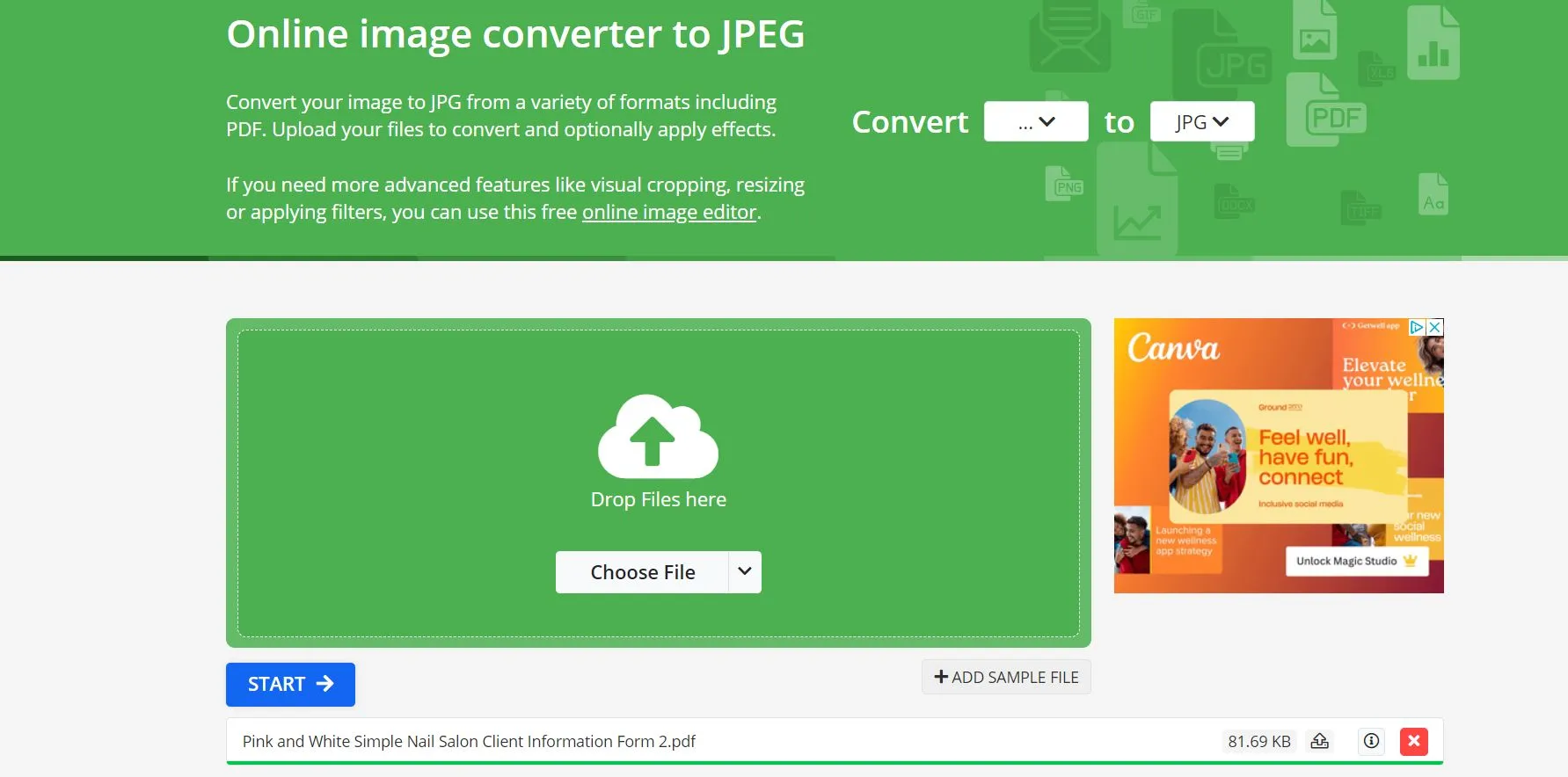 convertir pdf en jpg télécharger google drive