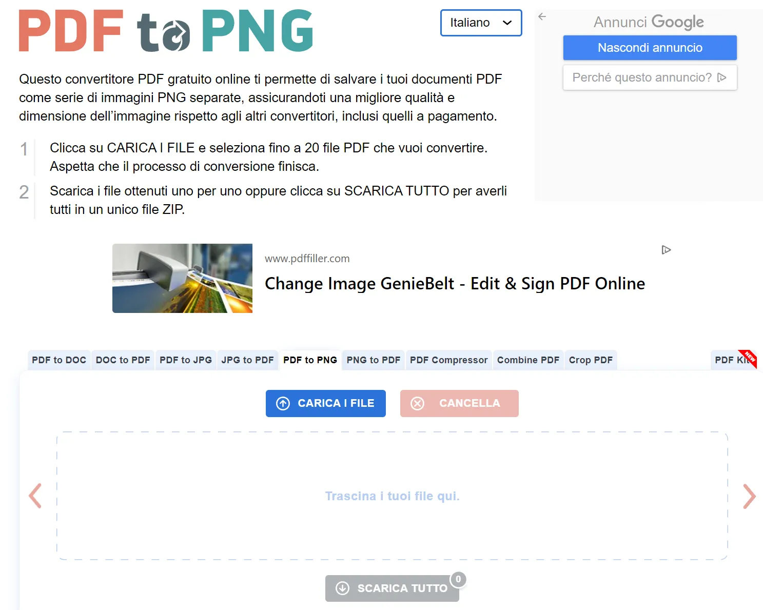 convertitore da PDF a PNG: PDF to PNG