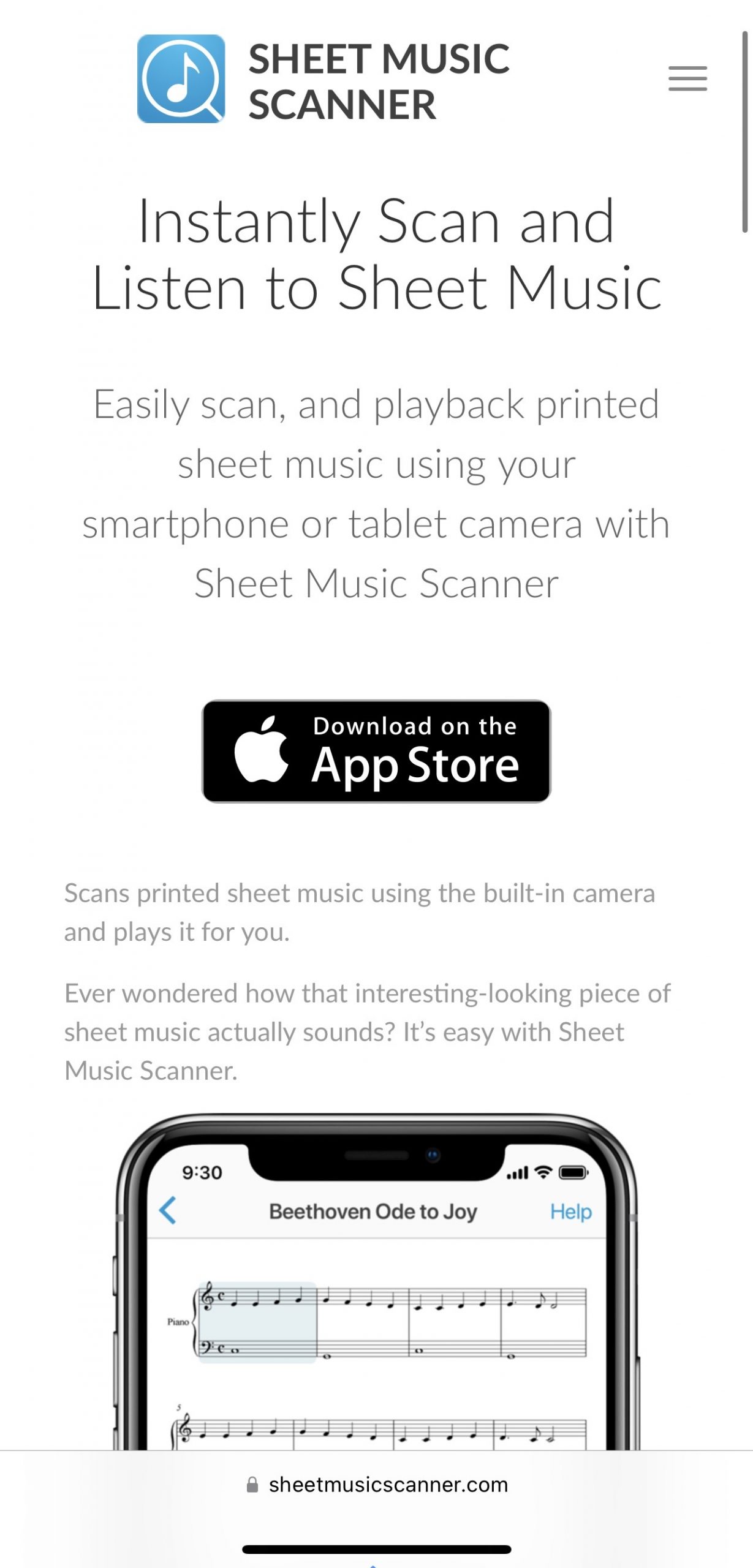 play sheet music from pdf sheet music scanner