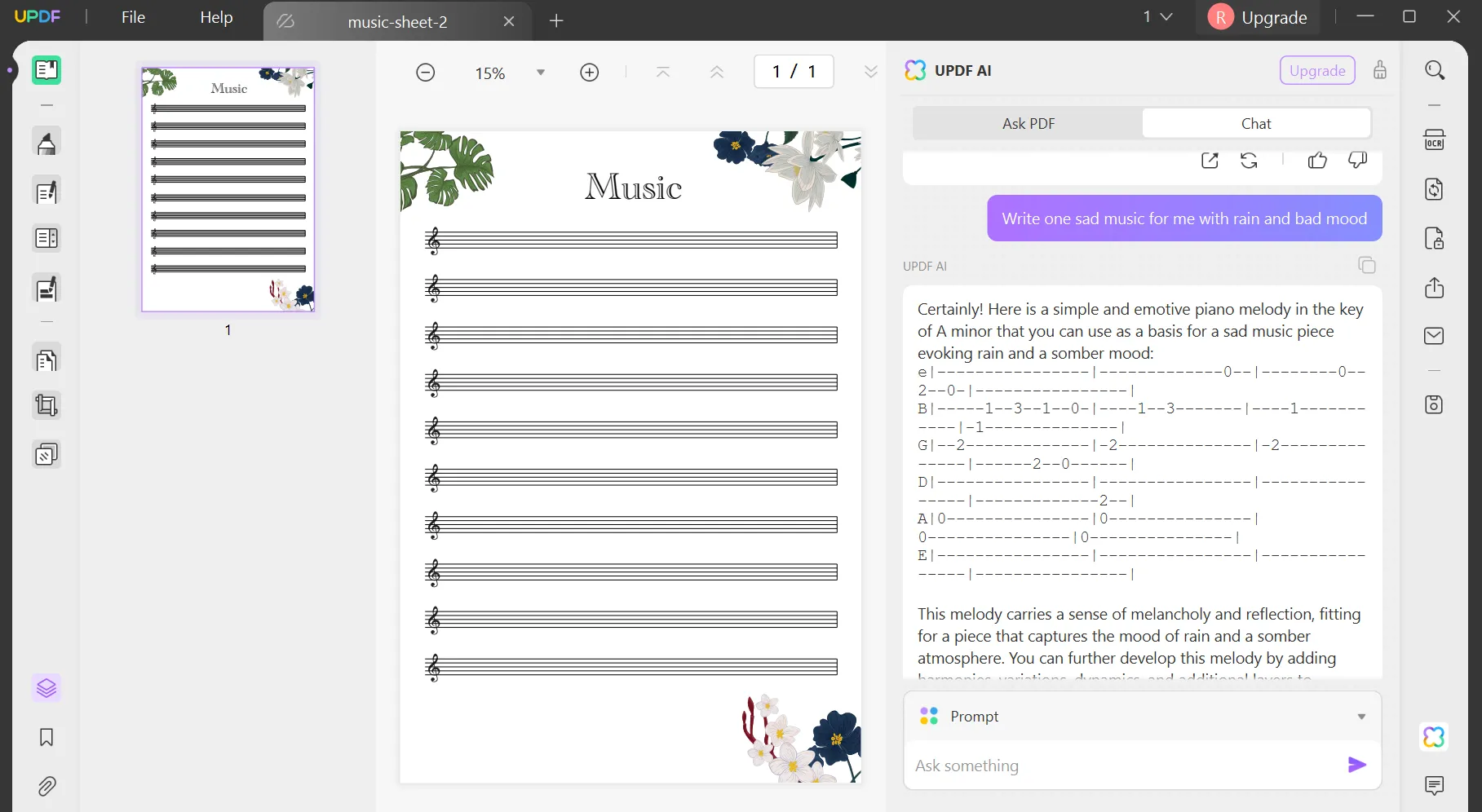 play sheet music from pdf updf ai