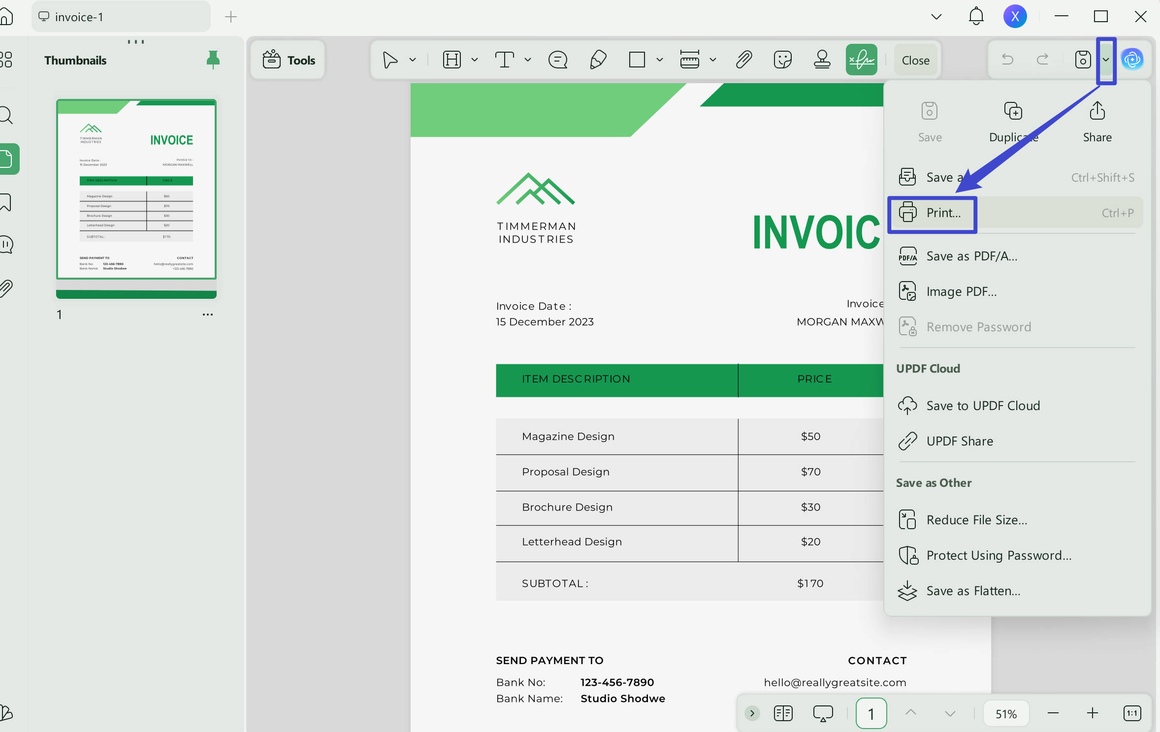rent receipt format PDF free download updf