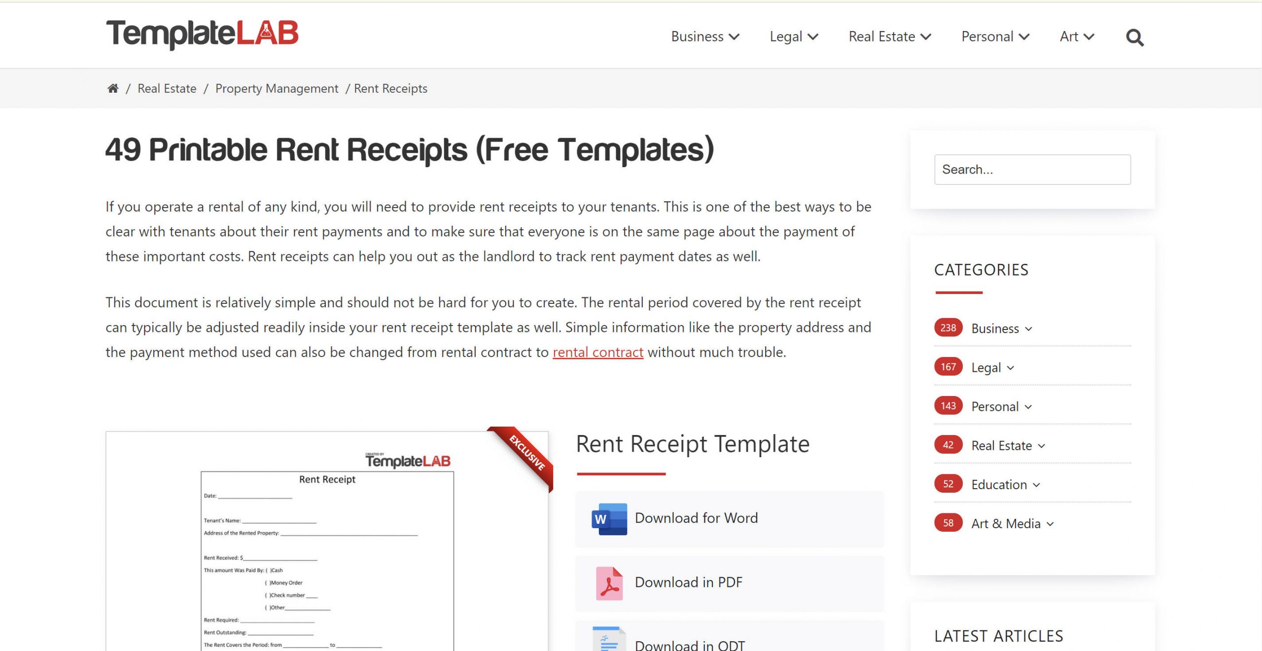 rent receipt format PDF free download templatelab