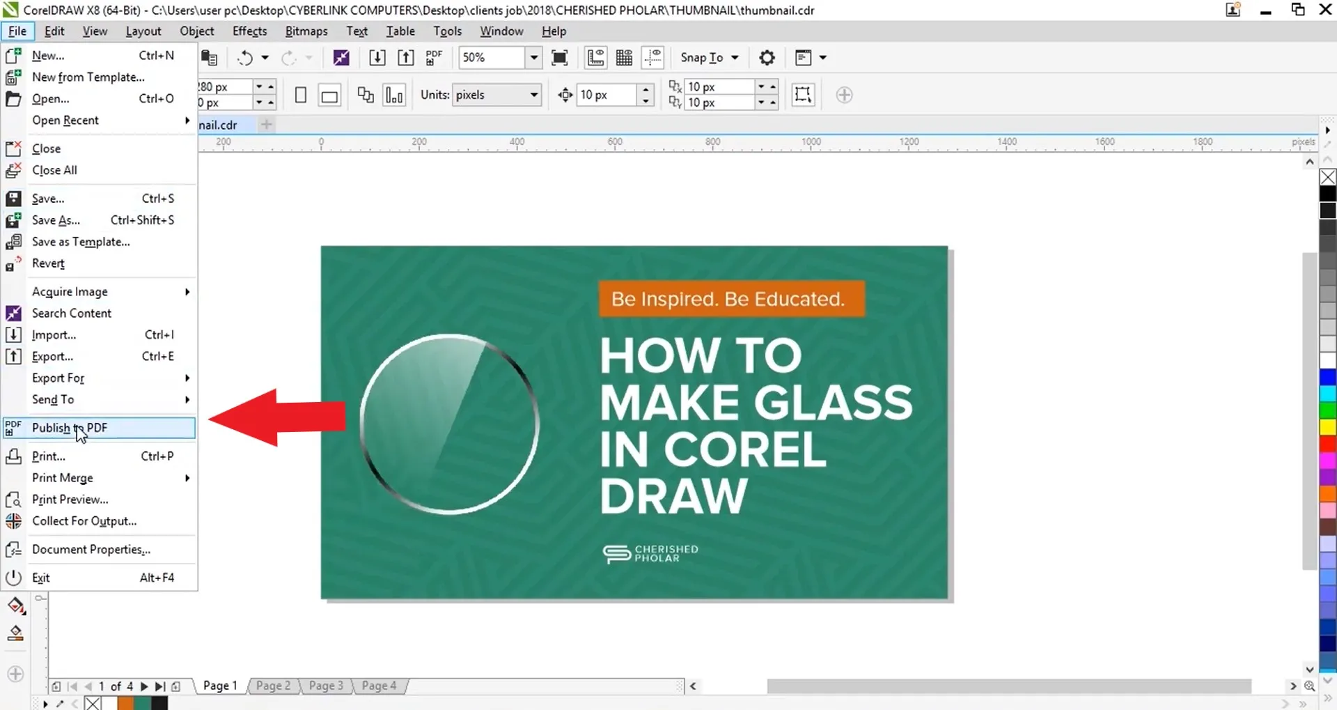 Salvare un file come PDF in CorelDRAW