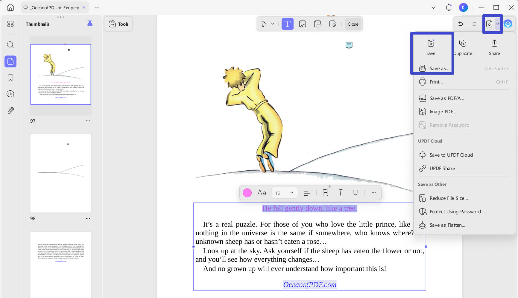 save the edited ebook
