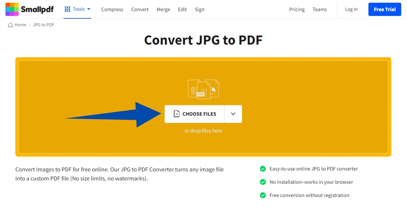 print screen to pdf Click on Choose Files.