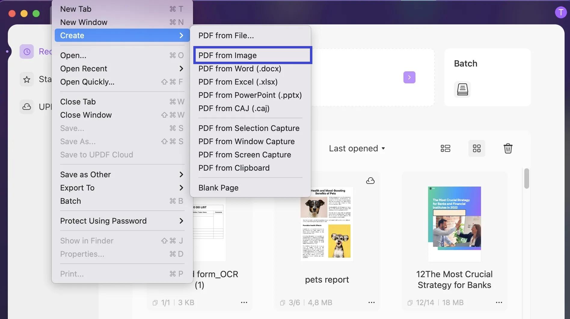 print screen to pdf Select PDF from Image.