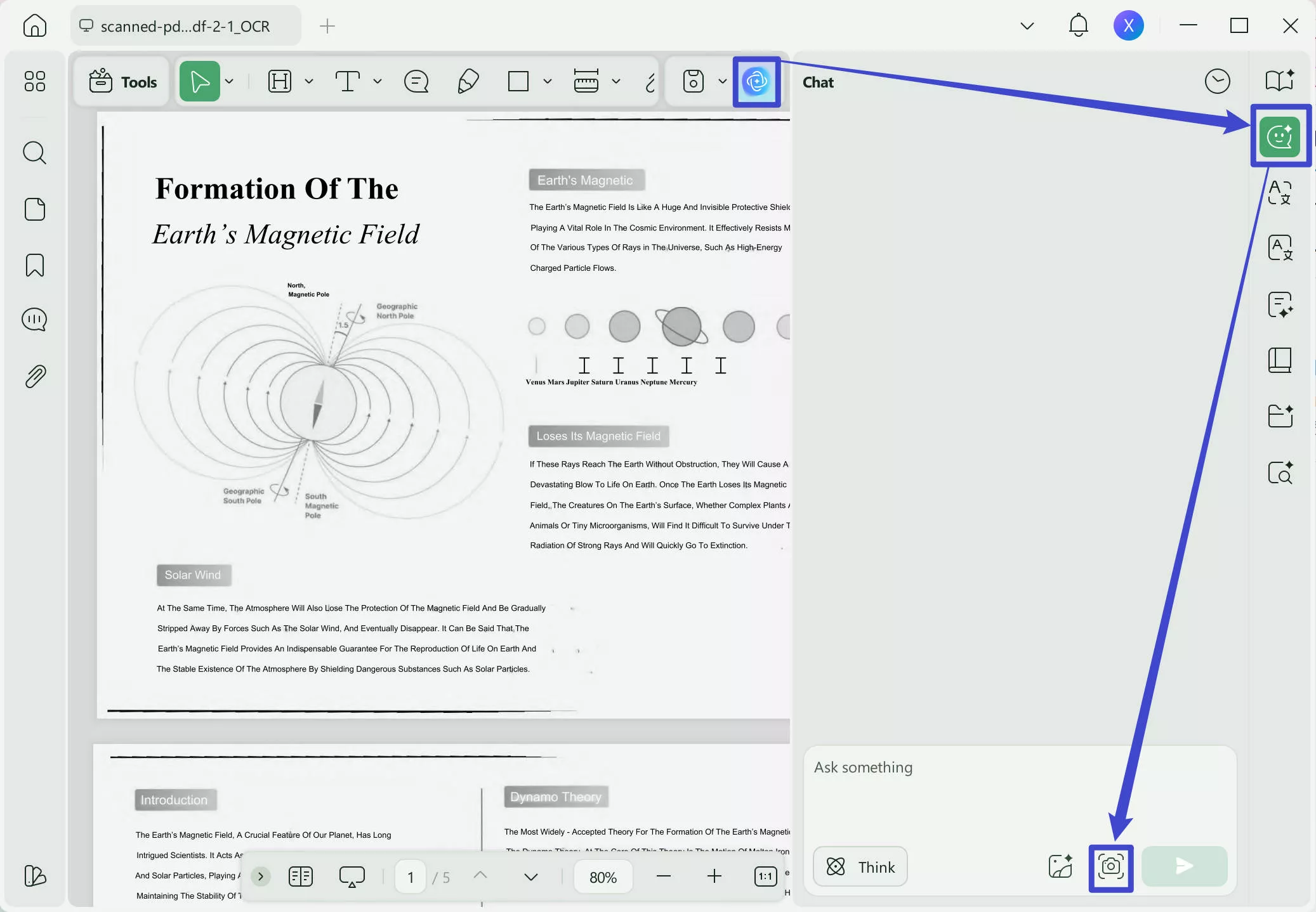 Screenshot to extract text from the scanned PDF