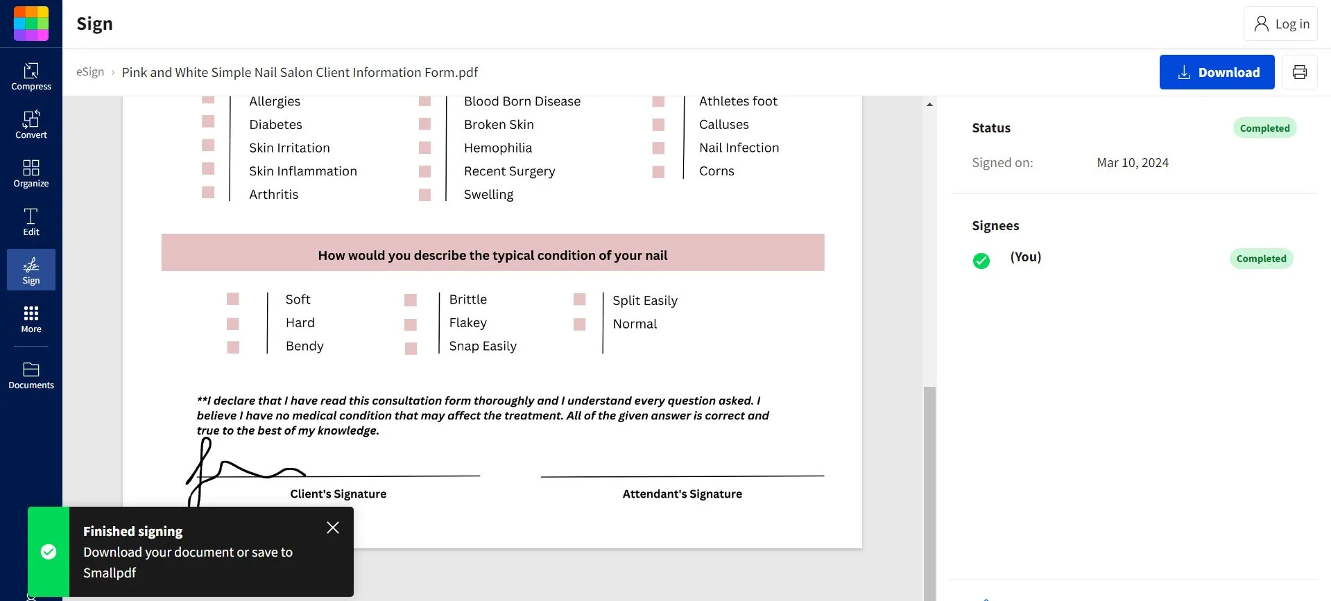 sign pdf in chrome via drawing