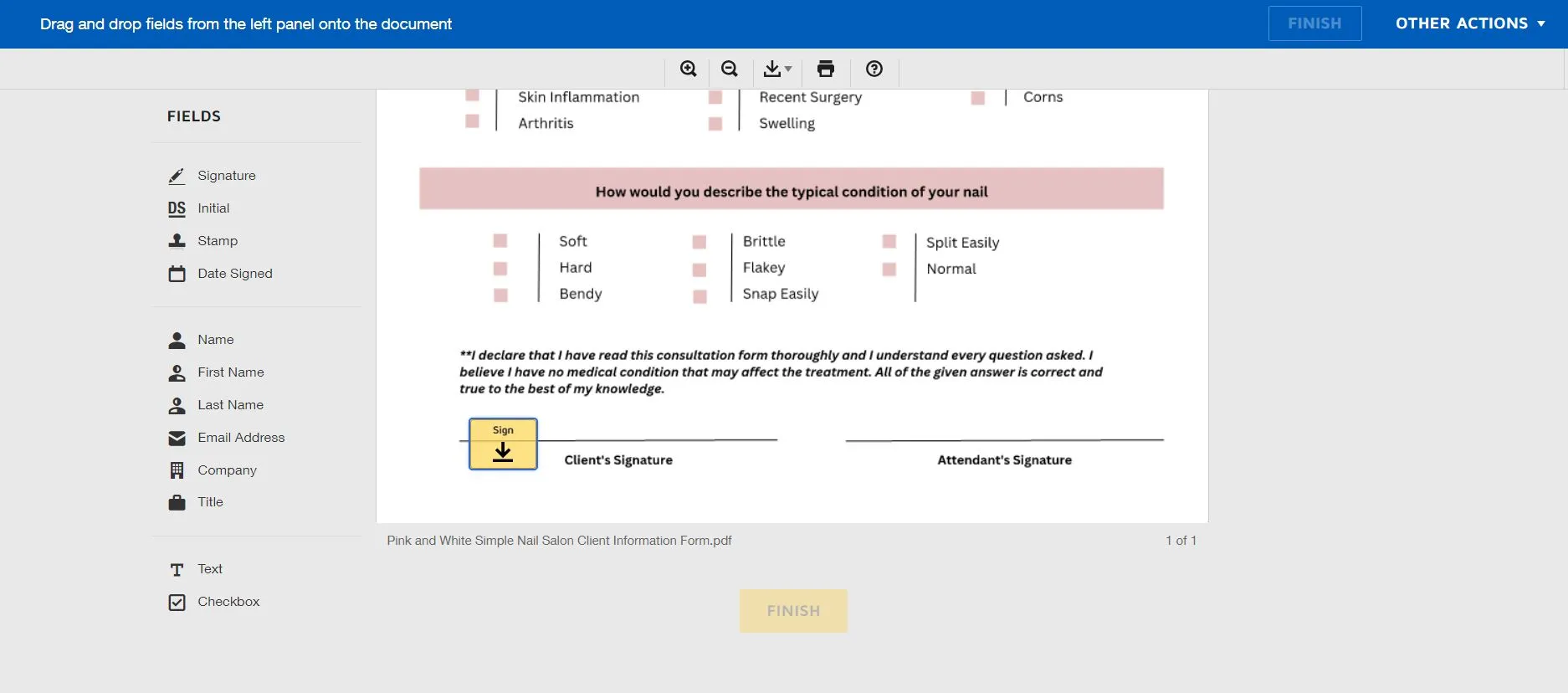 sign pdf in chrome via esignature extension