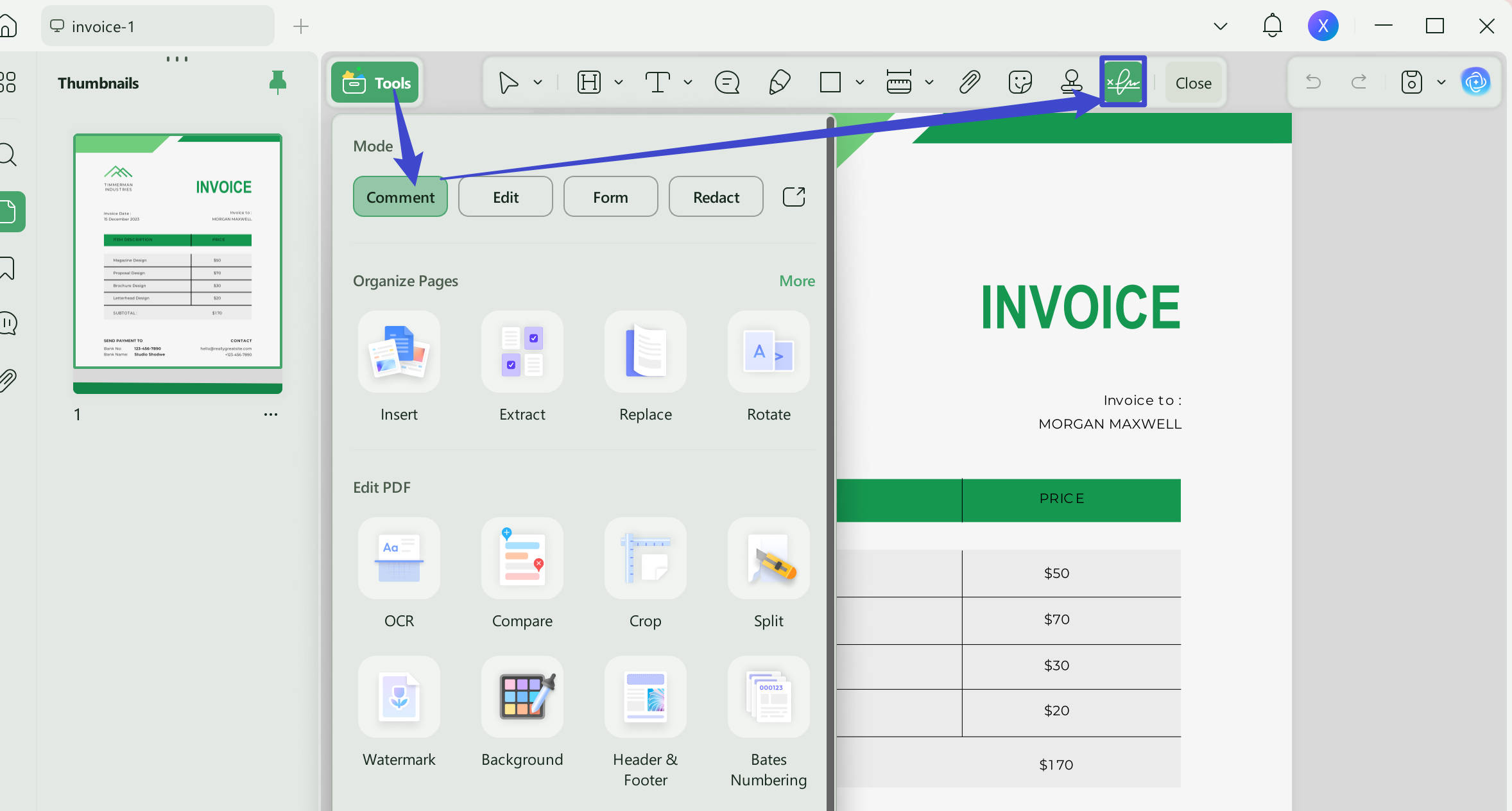rent receipt format PDF free download sign updf