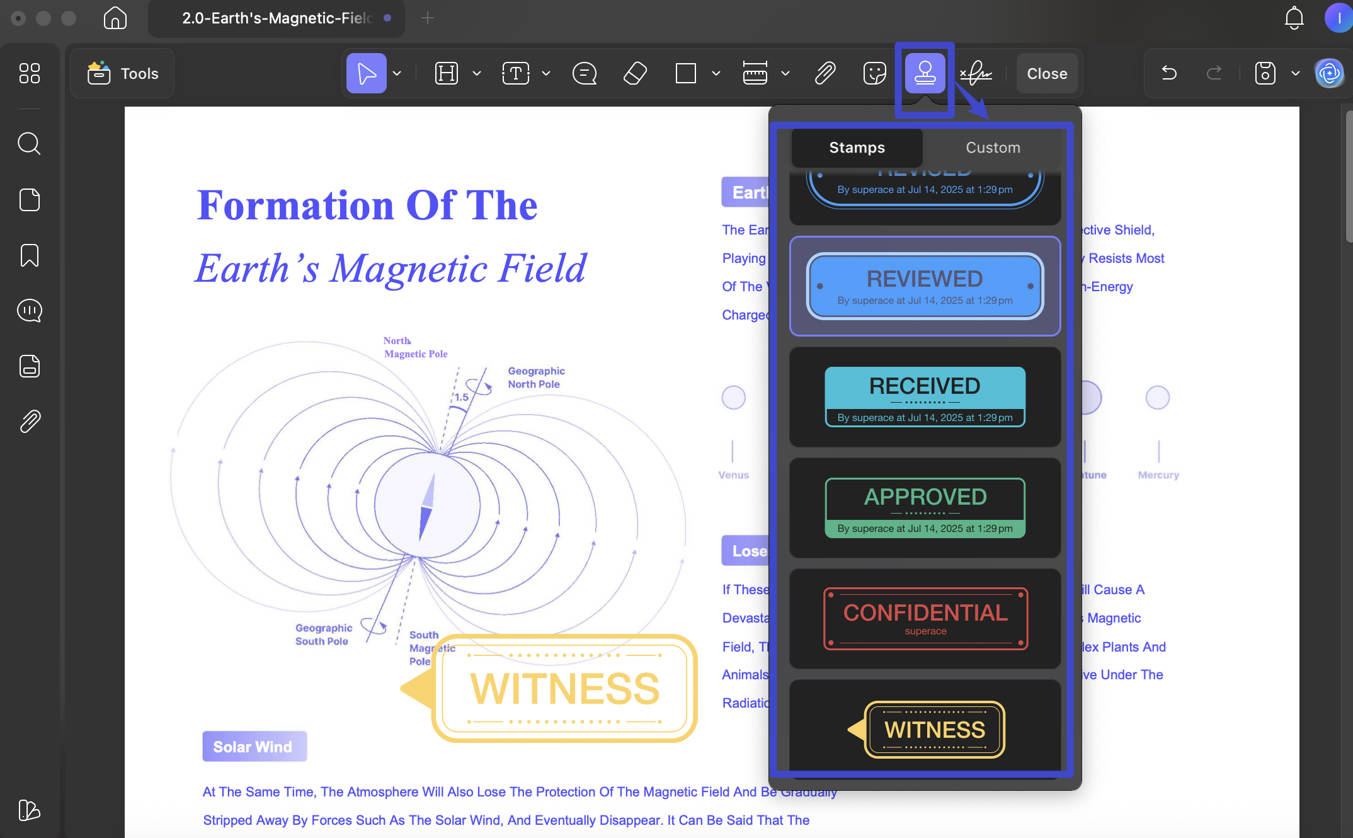 add stamp to pdf mac updf