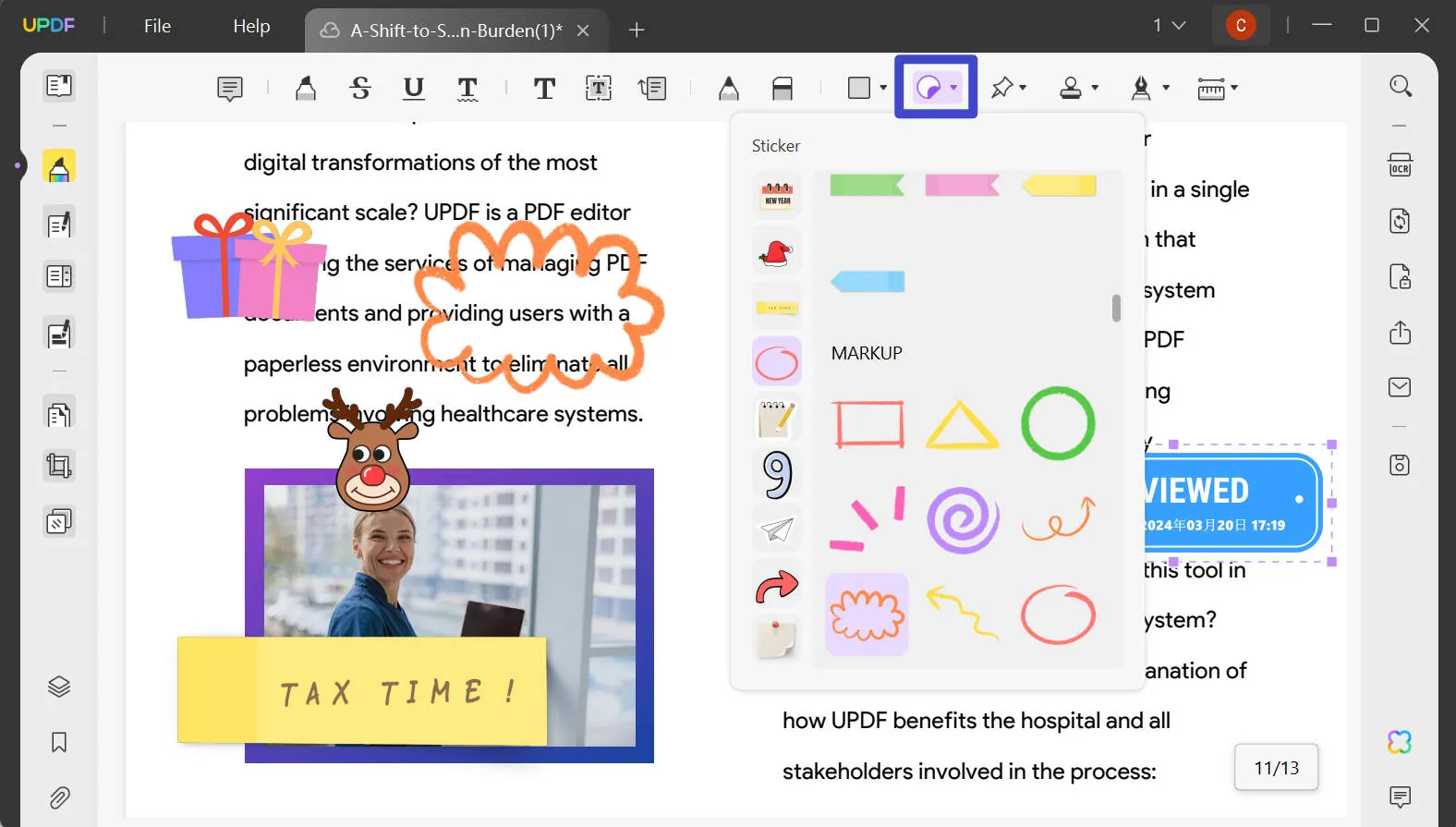annotate pdf on windows with stickers