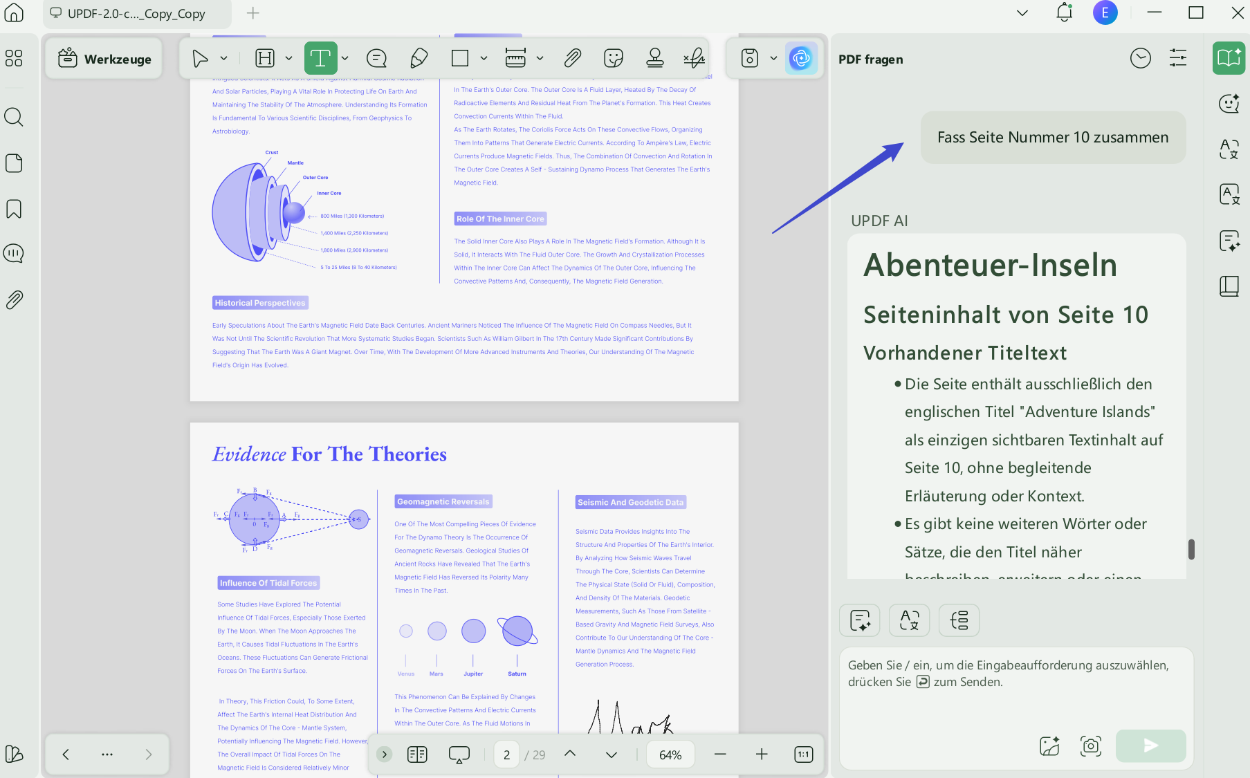 Eine Seite in PDF zusammenfassen