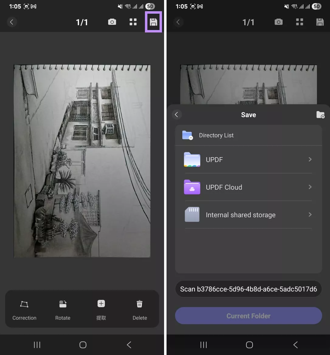  tap on save and choose a location