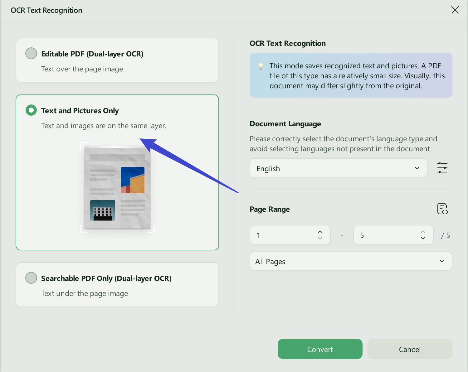 how can i correct a pdf document ocr image only