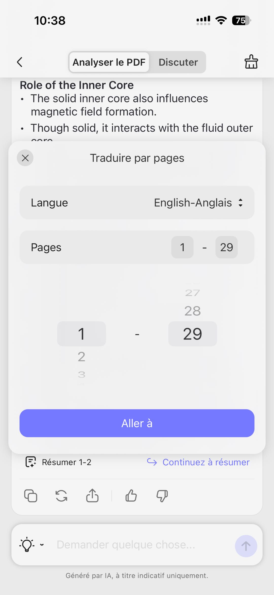 traduire page pdf iOS