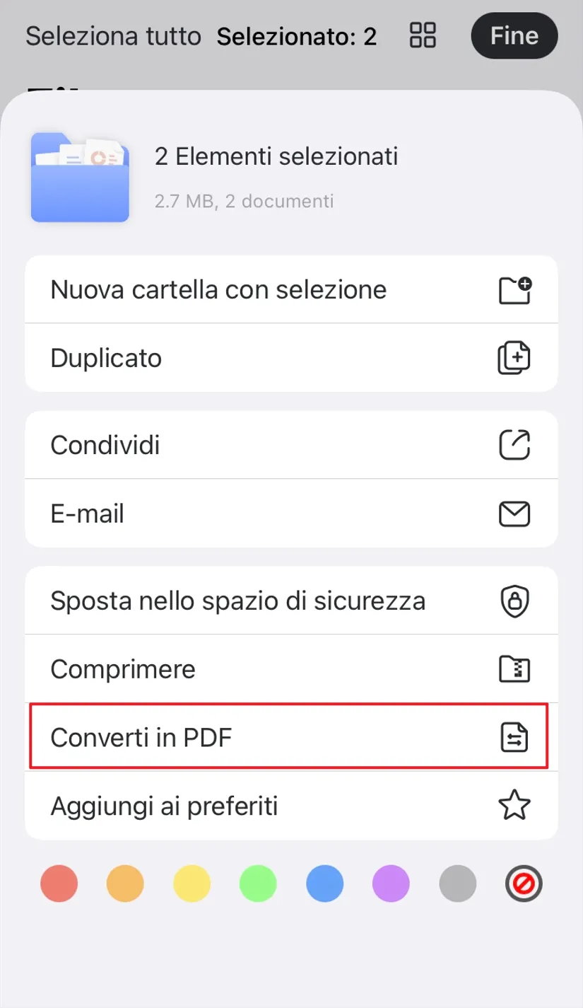 Combinare PNG in PDF su iPhone e iPad