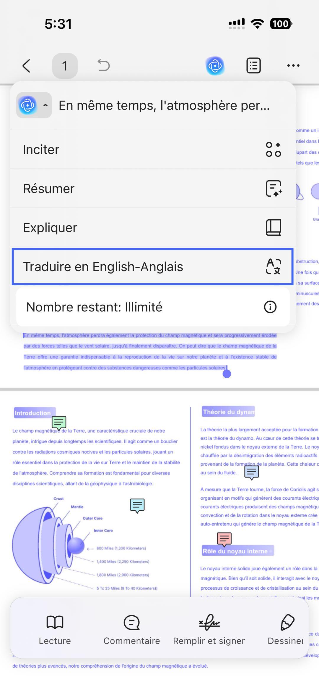 traduire des PDF ios