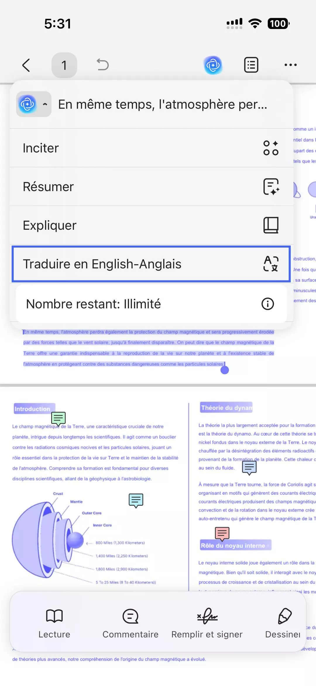 traduire des PDF ios