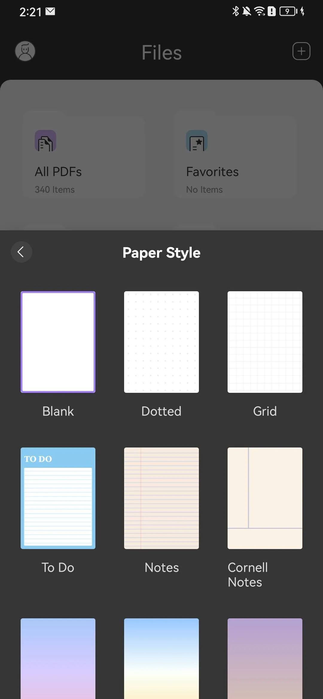 Choisissez le style de papier