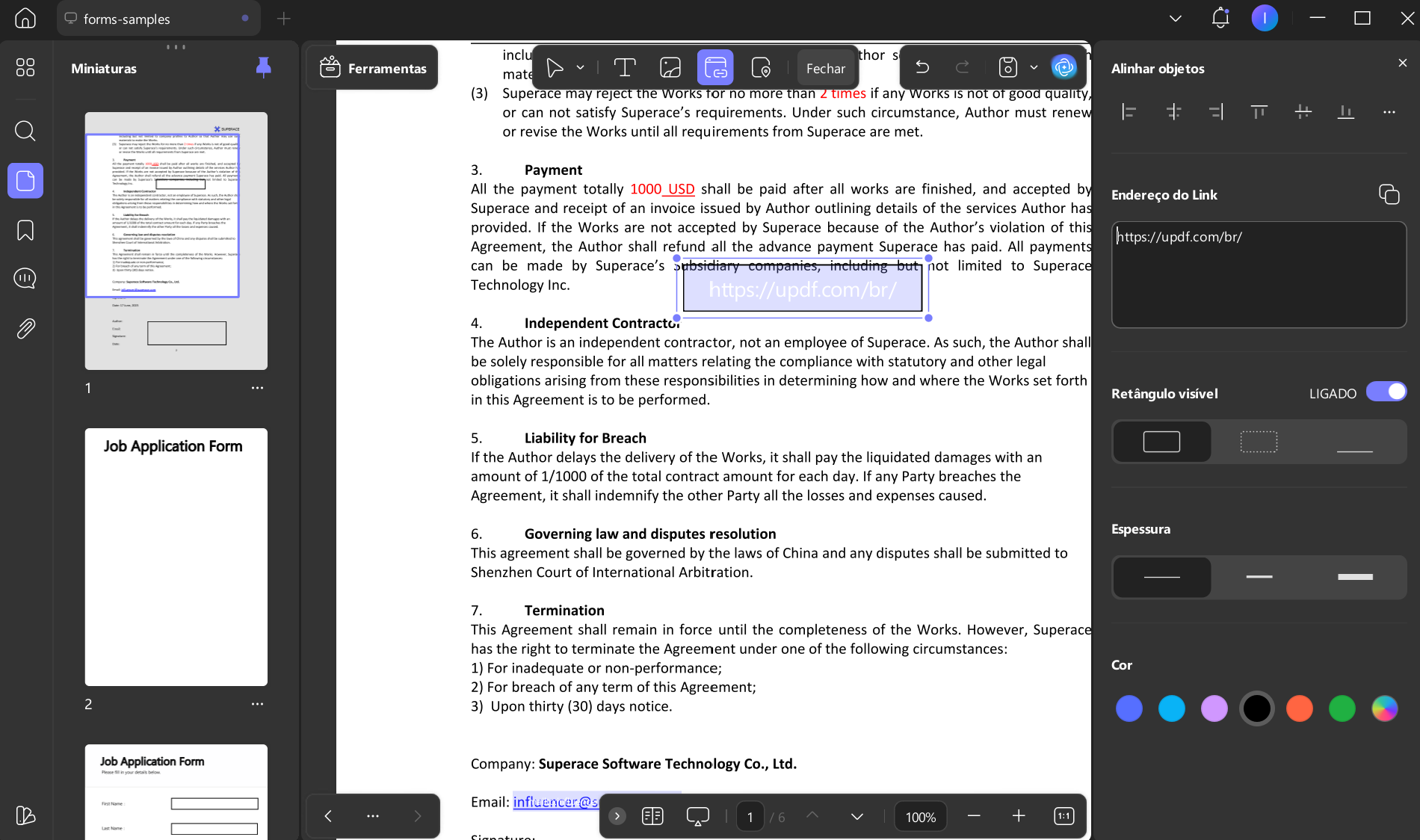 colocar link em pdf online grátis