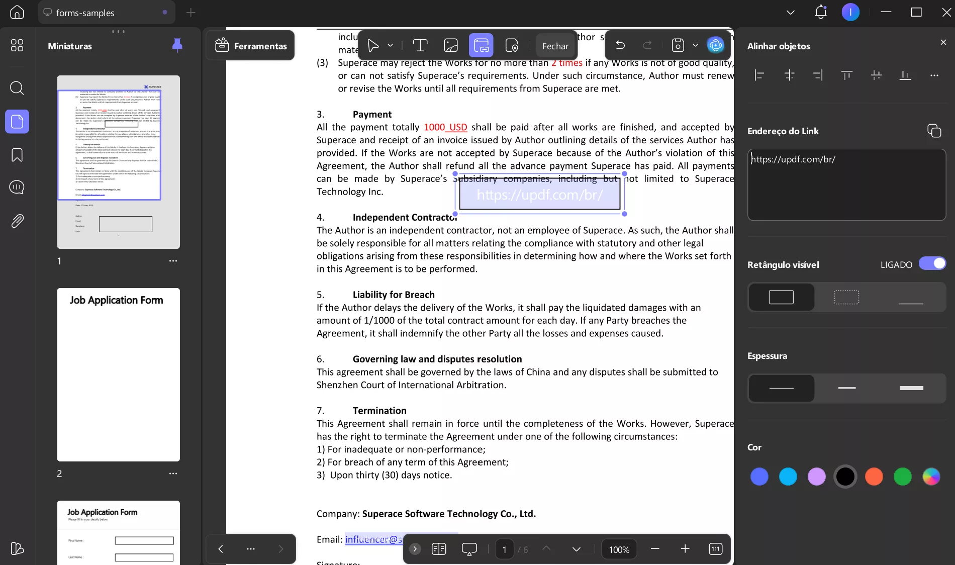 colocar link em pdf online grátis