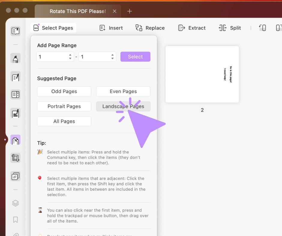 how to rotate a pdf in google drive select pages
