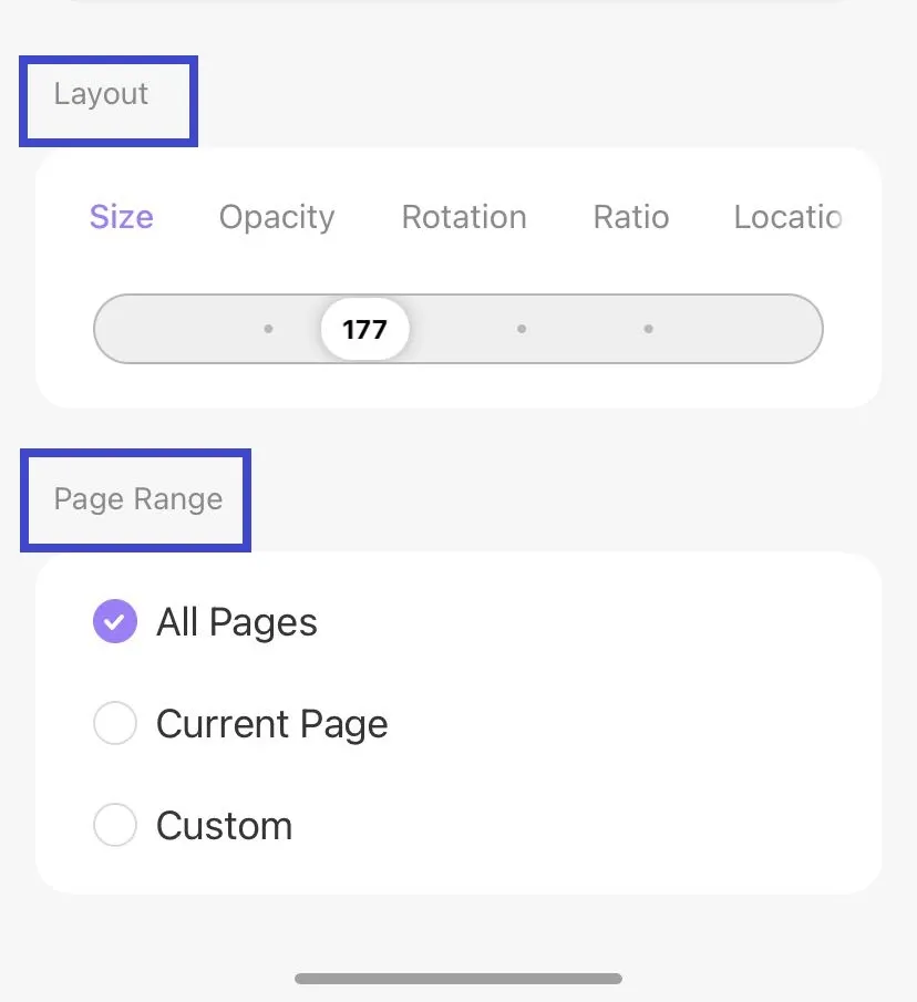 Benutzerdefiniert für layout und seitenbereich