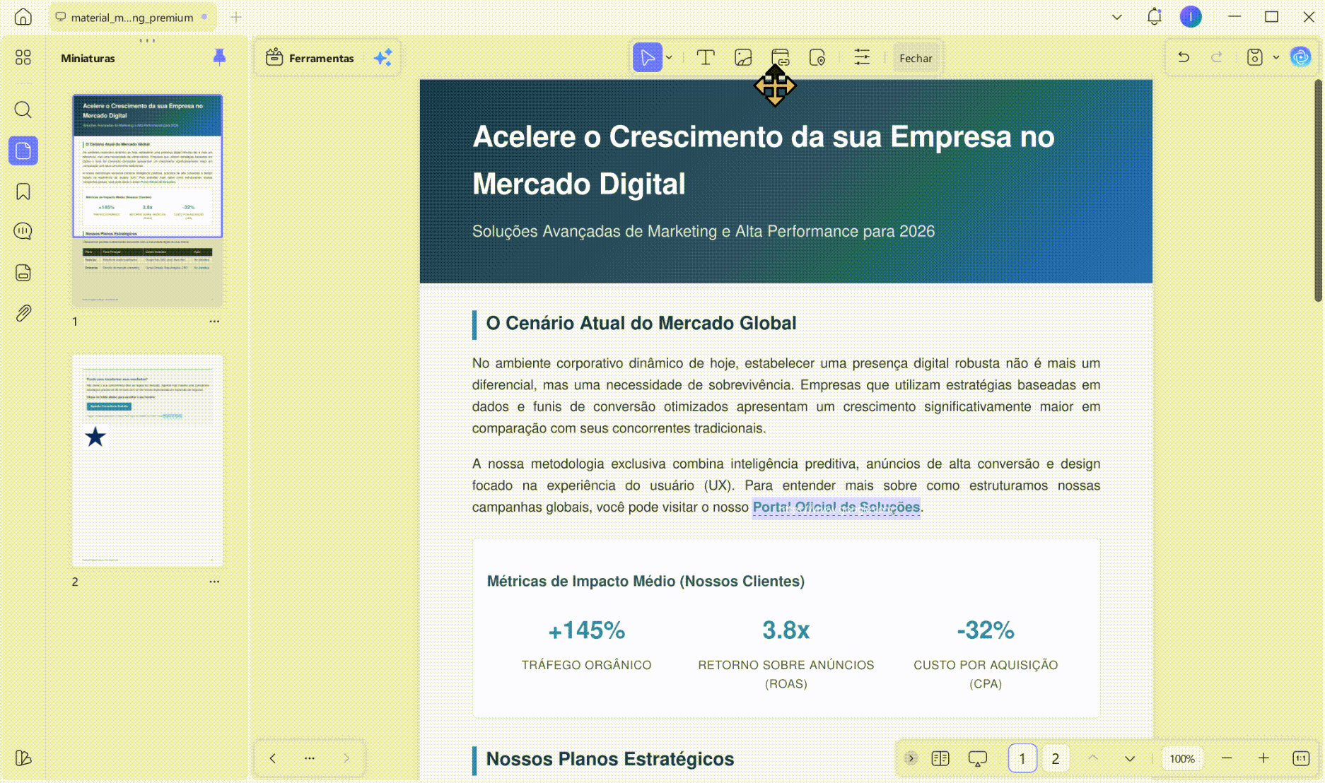 adicionar texto ao pdf no updf