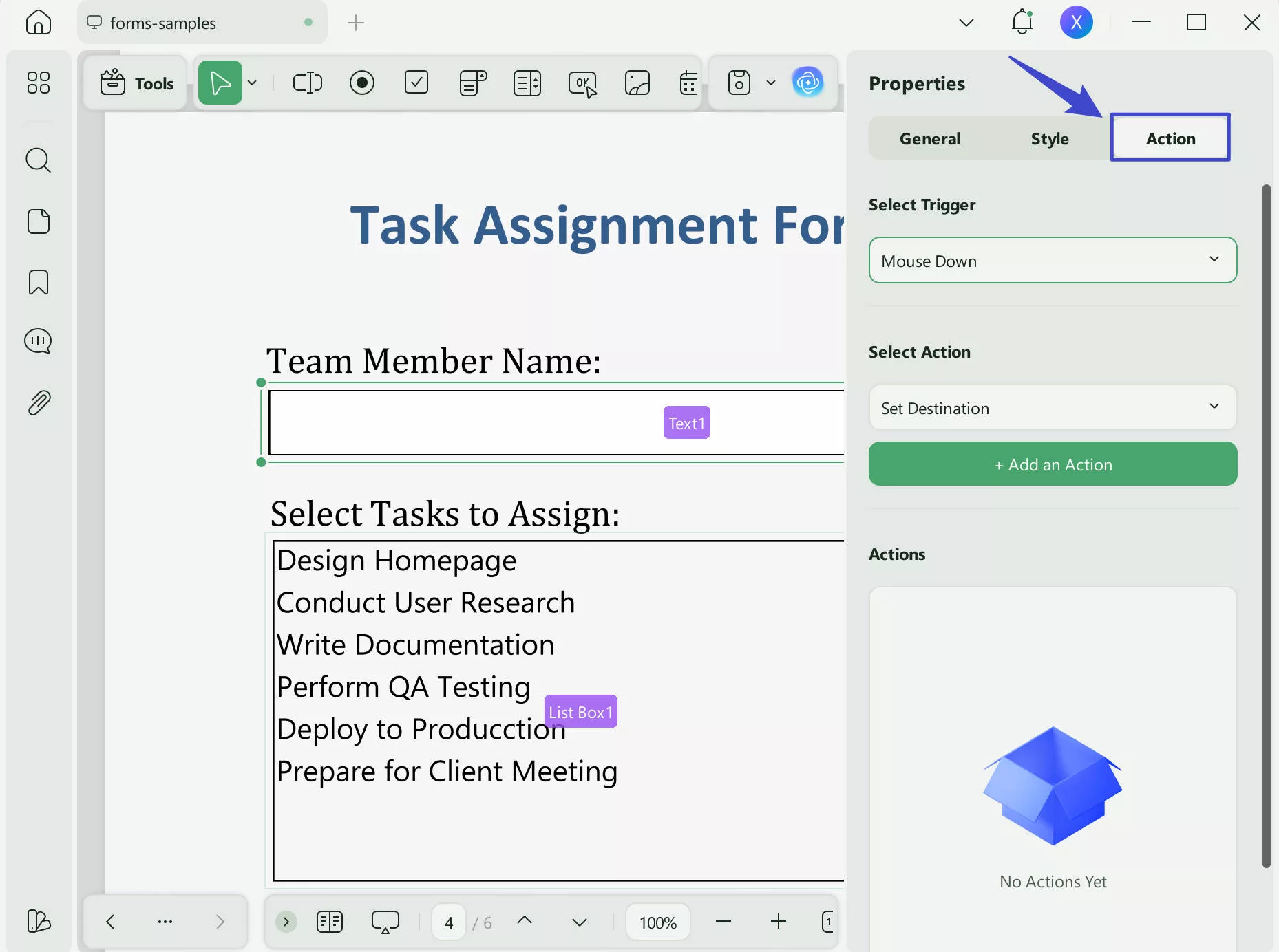 interactive pdf creator updf add buttons