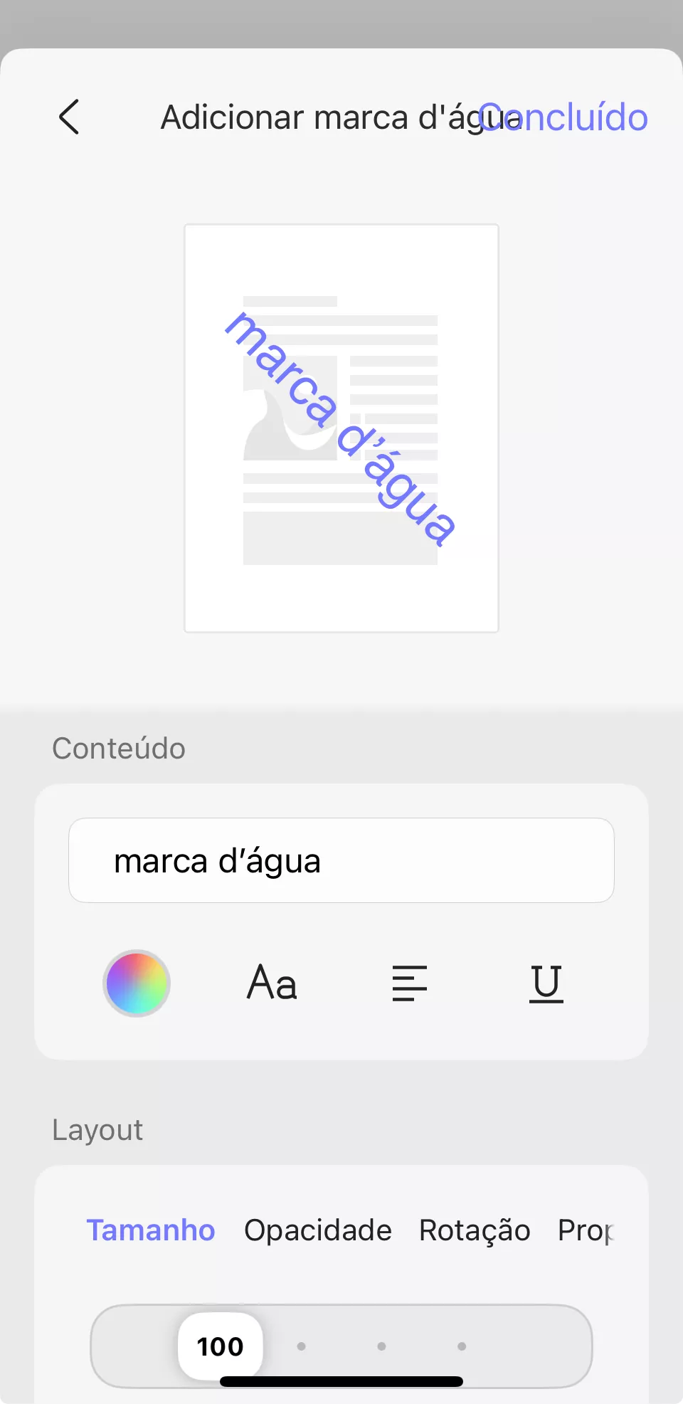 adicionar uma marca d'água de texto