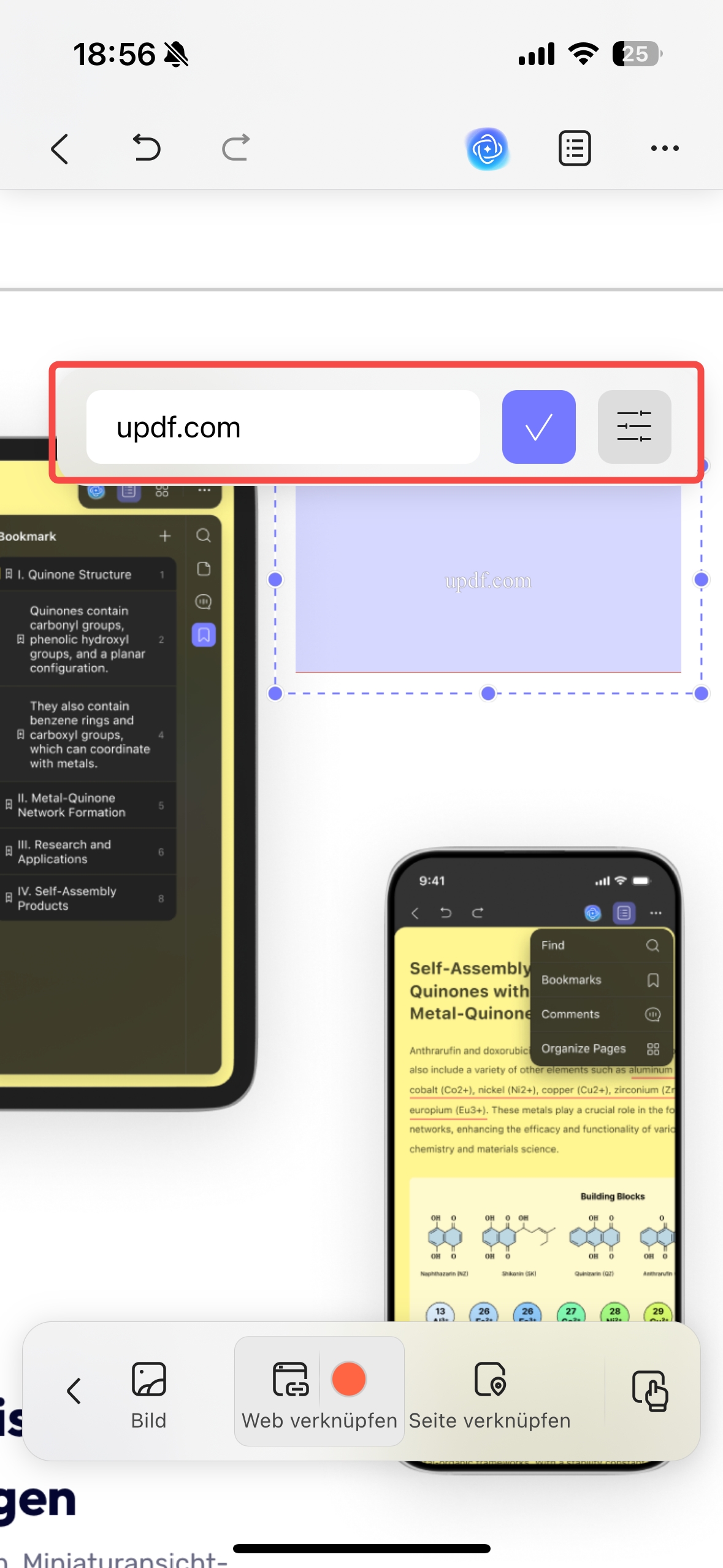 Link zur URL bearbeiten iOS
