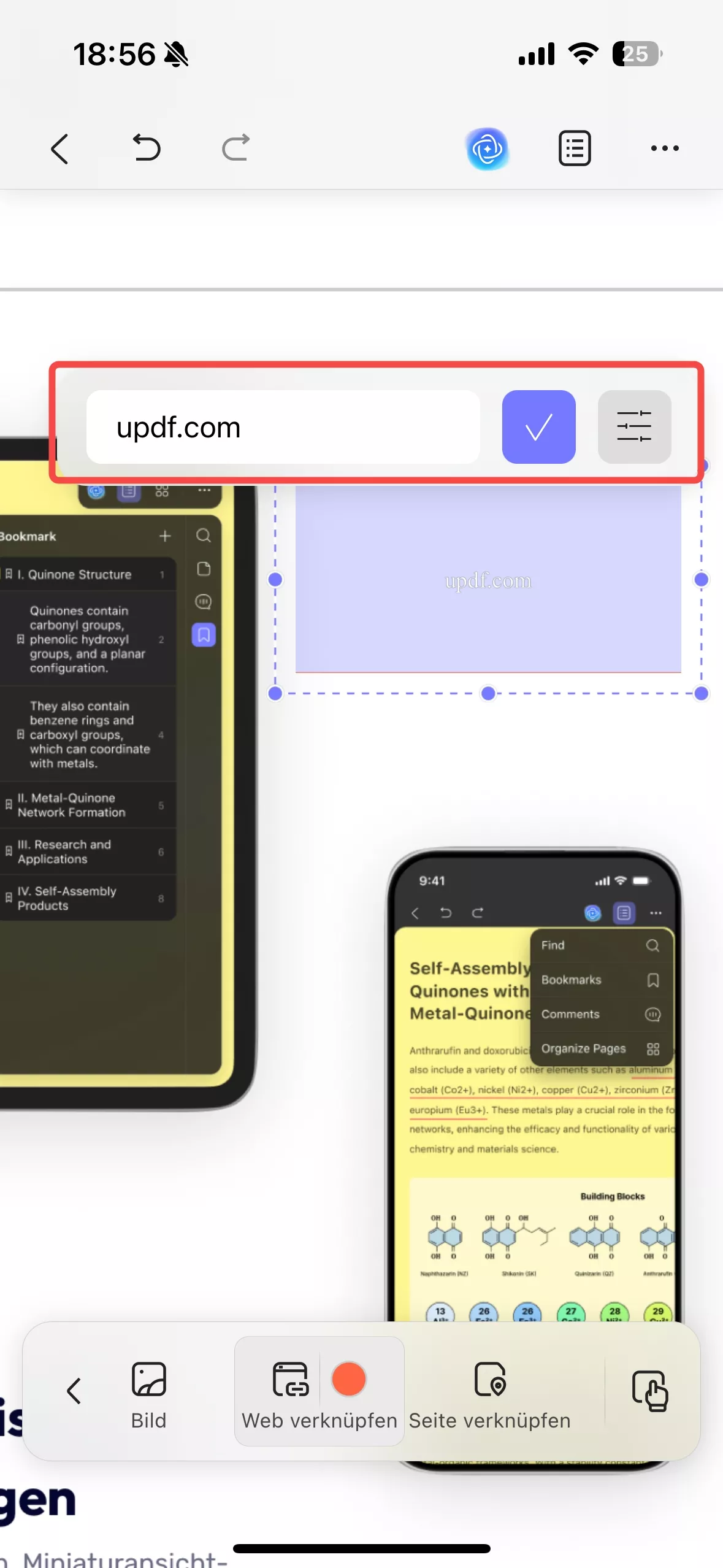 Link zur URL bearbeiten iOS