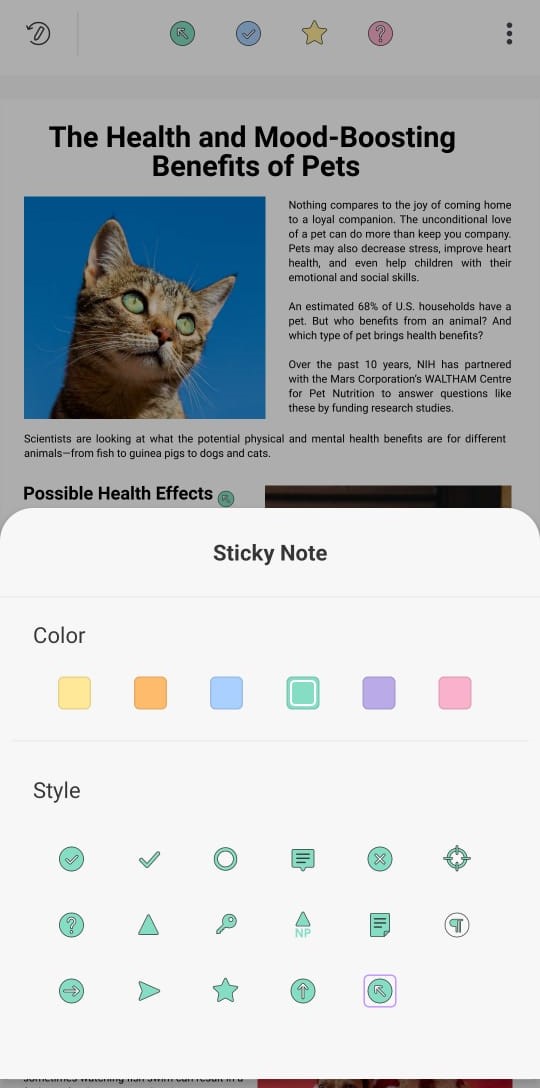 pdf sticky notes customize color