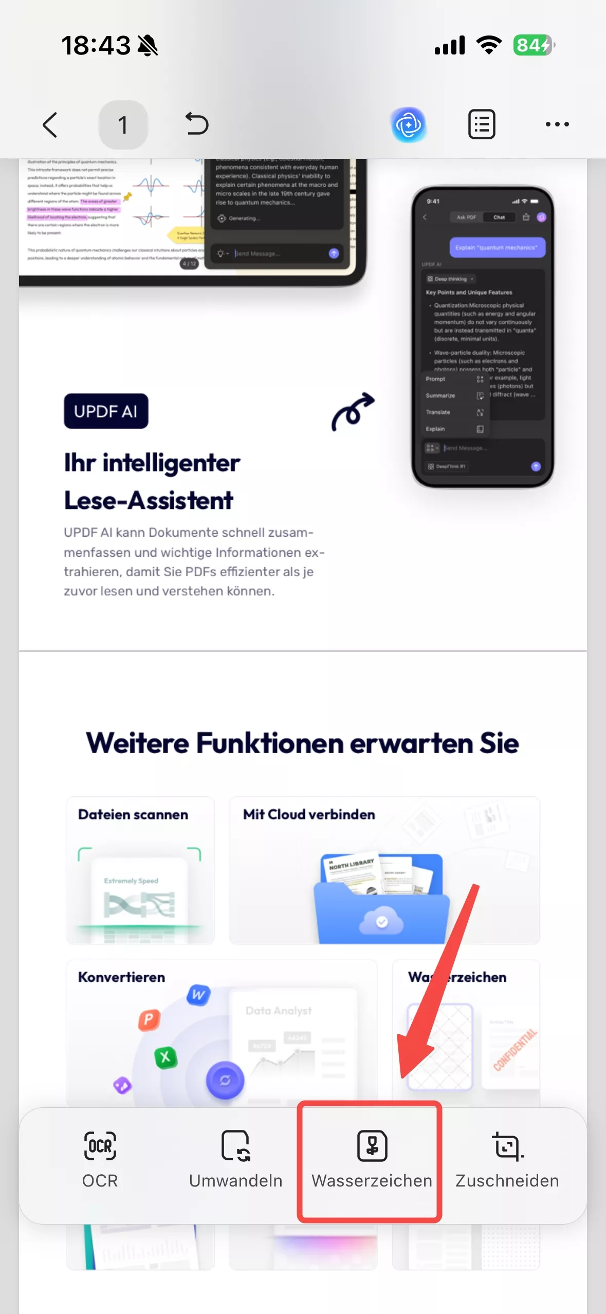 Gibt das wasserzeichen hinzu