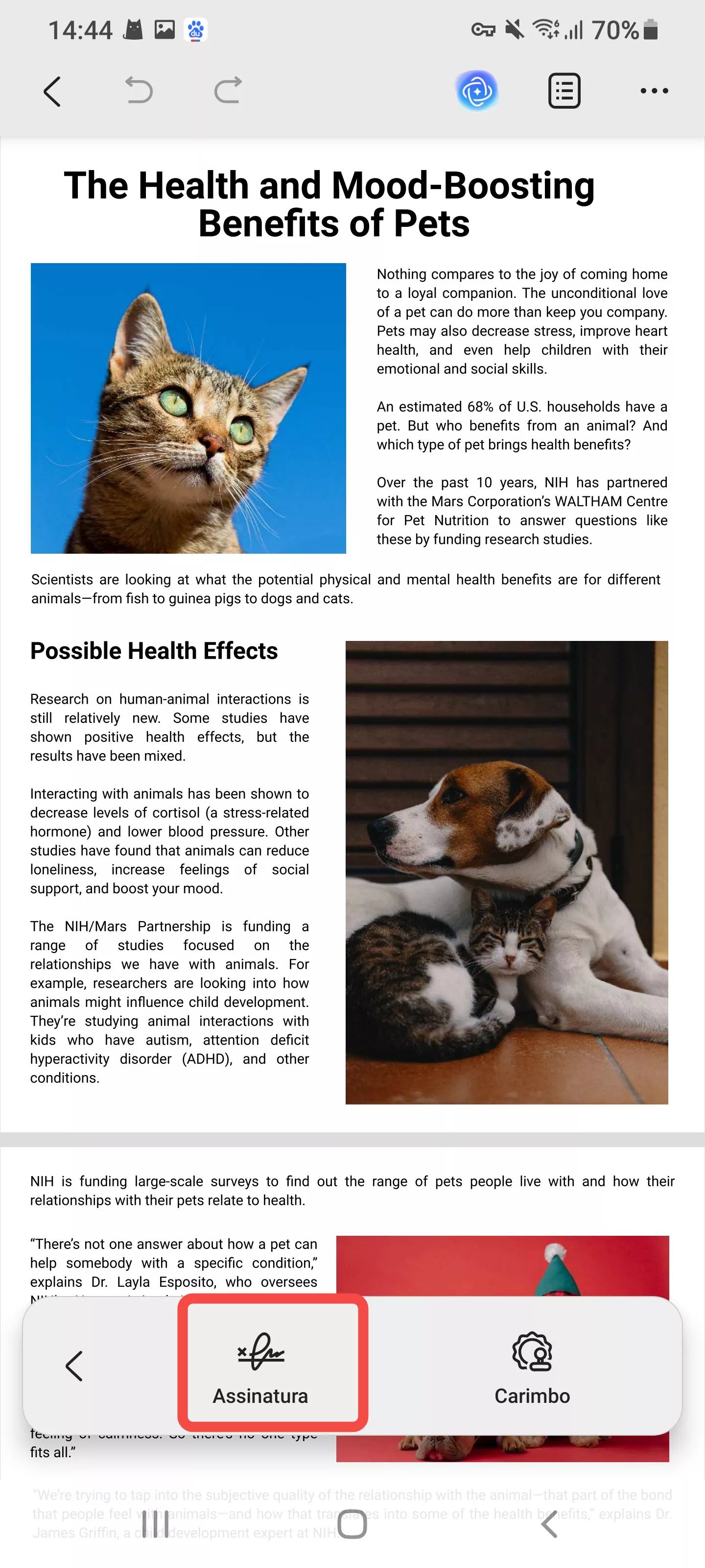 adicionar uma assinatura