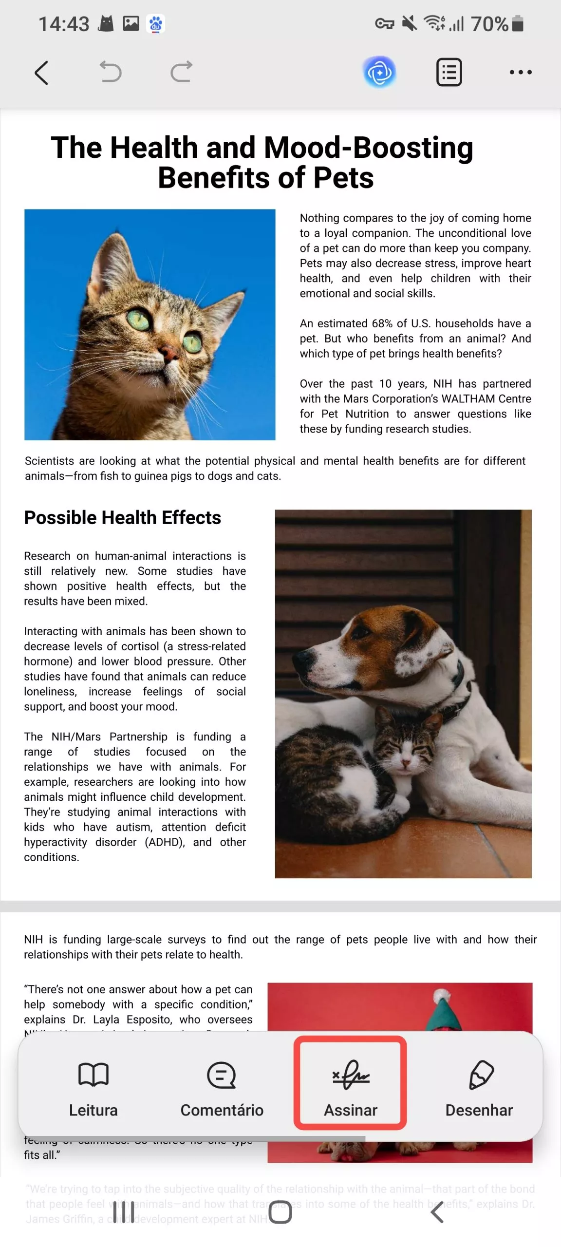 adicionar uma assinatura